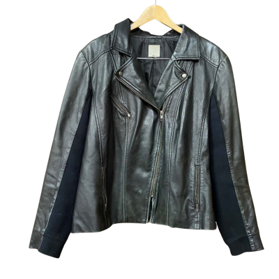 Halogen Womens Size 20 Black Leather Jacket   
