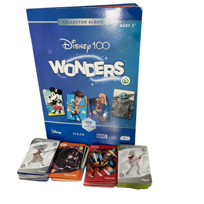 Disney 100 Wonders Collectors Album and a Mix of different Cards. 