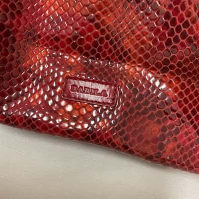 BABILA Women's Crossbody Handbag Snake Print Shoulder Bag Ladies Red/Black gift present 