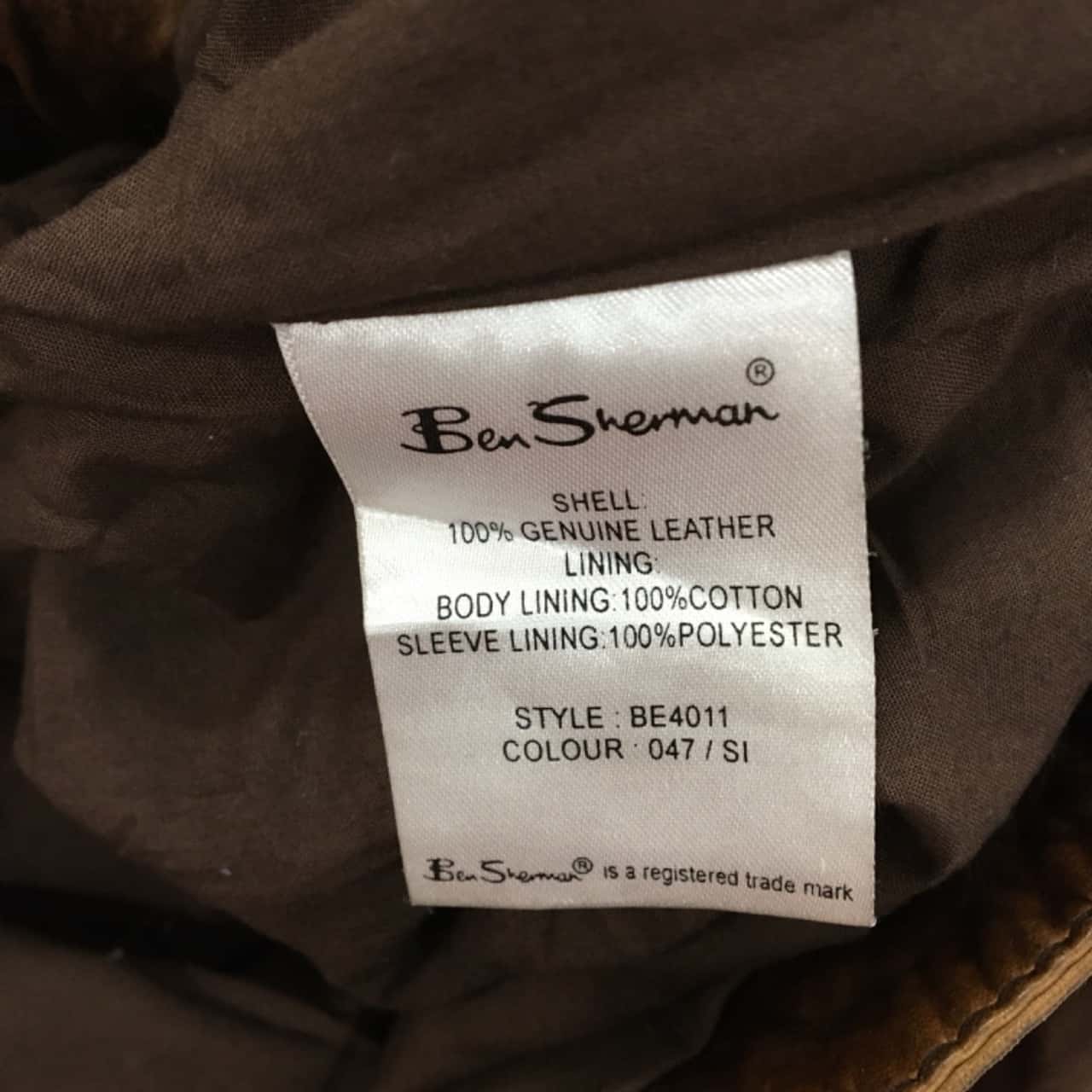 Ben Sherman Mens Size S Leather Jacket Brown