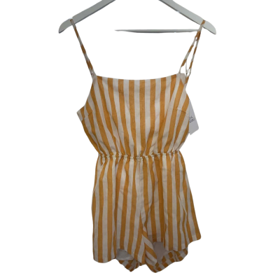 Luck & Trouble Womens  Size 12 Playsuit Beige / Gold / Striped 