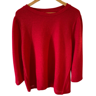 W. Lane Womens Size 18 Textured Knit Top Red 