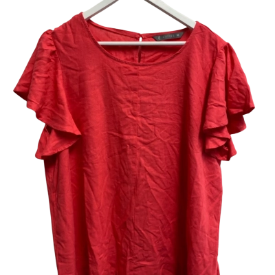 Katies Womens Short Sleeve Top  Size 18  Coral 