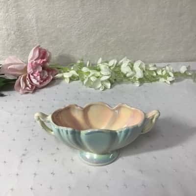 Vintage Mingay Lustre Art Deco Double Handled Vase 