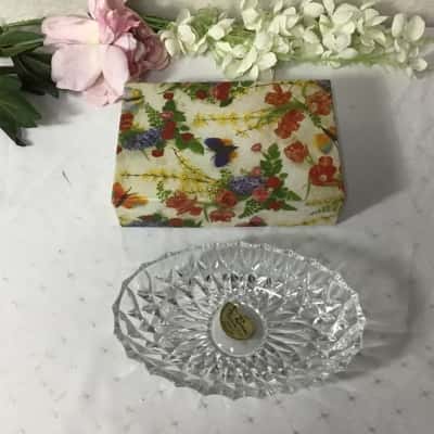 Vintage Decorative Rossini Crystal Cut Glass Oval Dish (boxed)