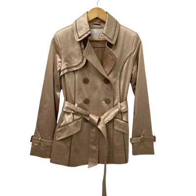 Jessica Simpson Womens Size M Trench Coat Gold /Beige
