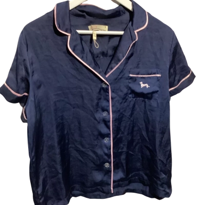 Peter Alexander Womens  Size M Button Up Top Navy Blue / Pink  