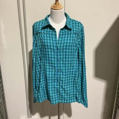 Mountain Designs Womens  Size 18 Long Sleeve Shirt Checked 