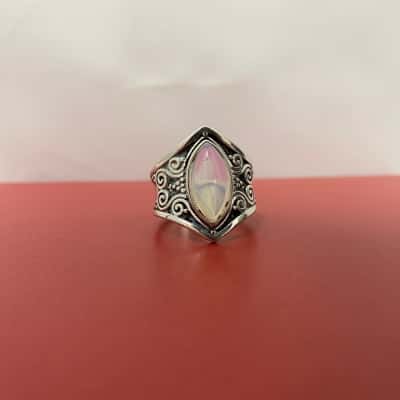 S925 Marked Unisex Ring With Moonstone 