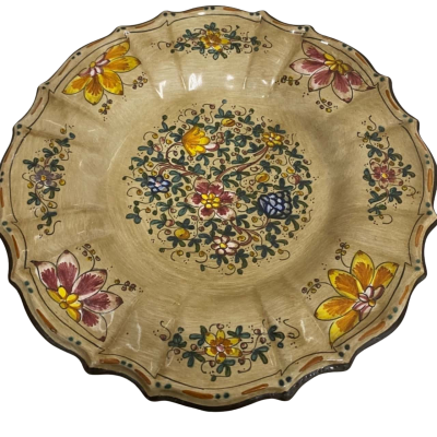 Vintage Gubbio Italy Hand Painted Plate
