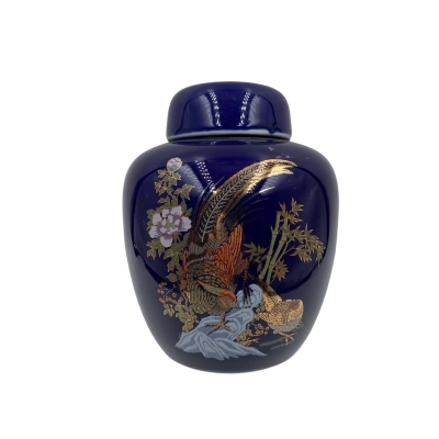 Vintage cobalt blue porcelain ginger jar