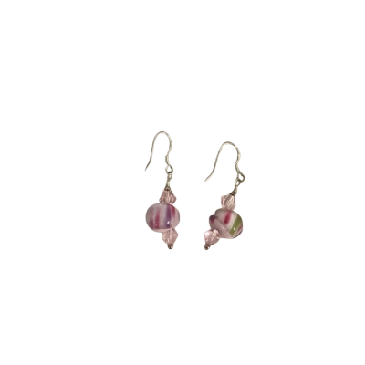 Kerry Designs Handmade Italian Lampwork Pink Glass Earrings 