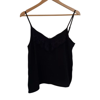 Decjuba Womens  Size 8 Cami  / Shoestring Strap Top Black  