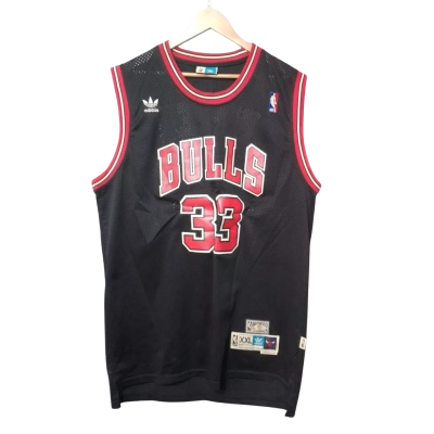 Adidas NBA Size XXL Chicago Bulls 33 Scottie Pippen Black Jersey 