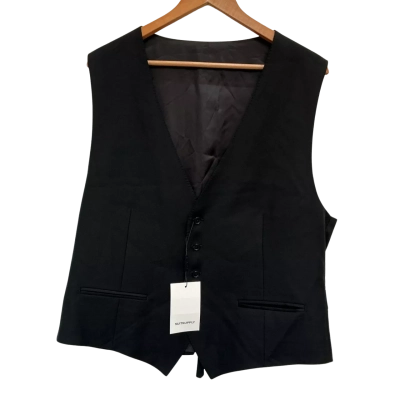 SuitSupply Mens Size 58 (UK/US48) Black WaistCoat 100% Wool BNWT