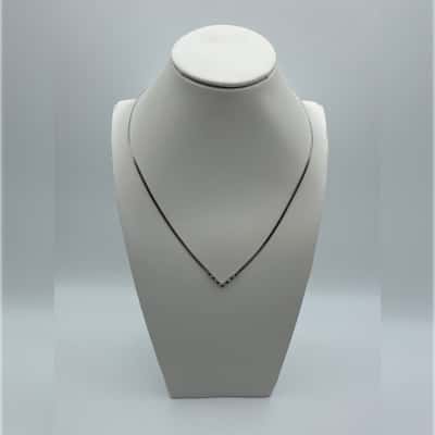 Vintage AVON Blue w/clear Rhinestone V Herringbone Necklace