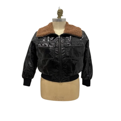 MOTHER Womens  Bomber Jacket Black  / Brown 