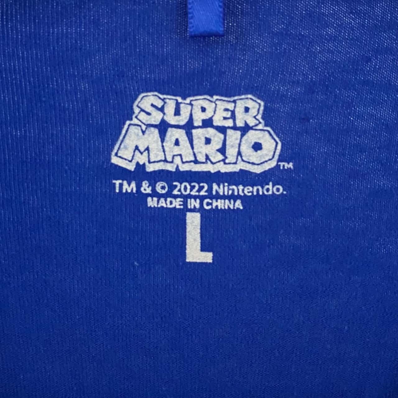 Super Mario Size L Blue Tshirt (s)