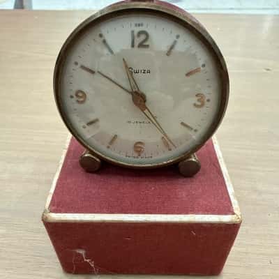 Vintage Swiza 15 Jewel Mechanical Alarm Clock