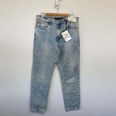Blue Steel Blue Washed Loose Pernas Amplas Jeans Size 40 