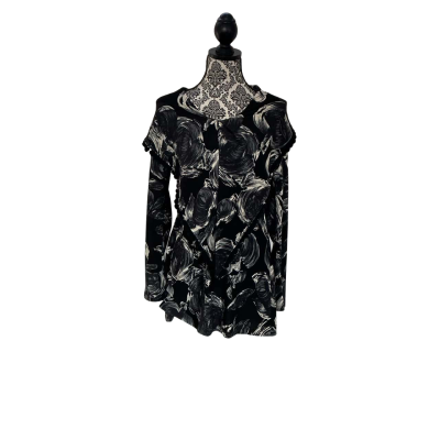 Philosophy Womens  Size 14 Floral Top Black  / Off White 