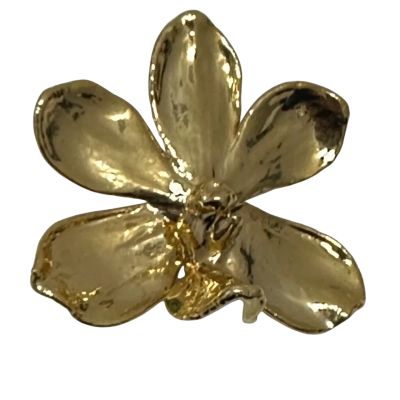 Orchid Womens Brooch Gold Tone