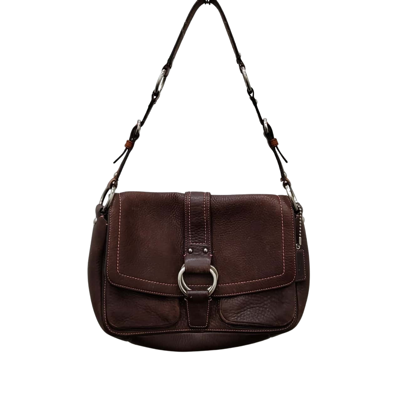 Coach Womens Leather Shoulder Handbag Brown(s)