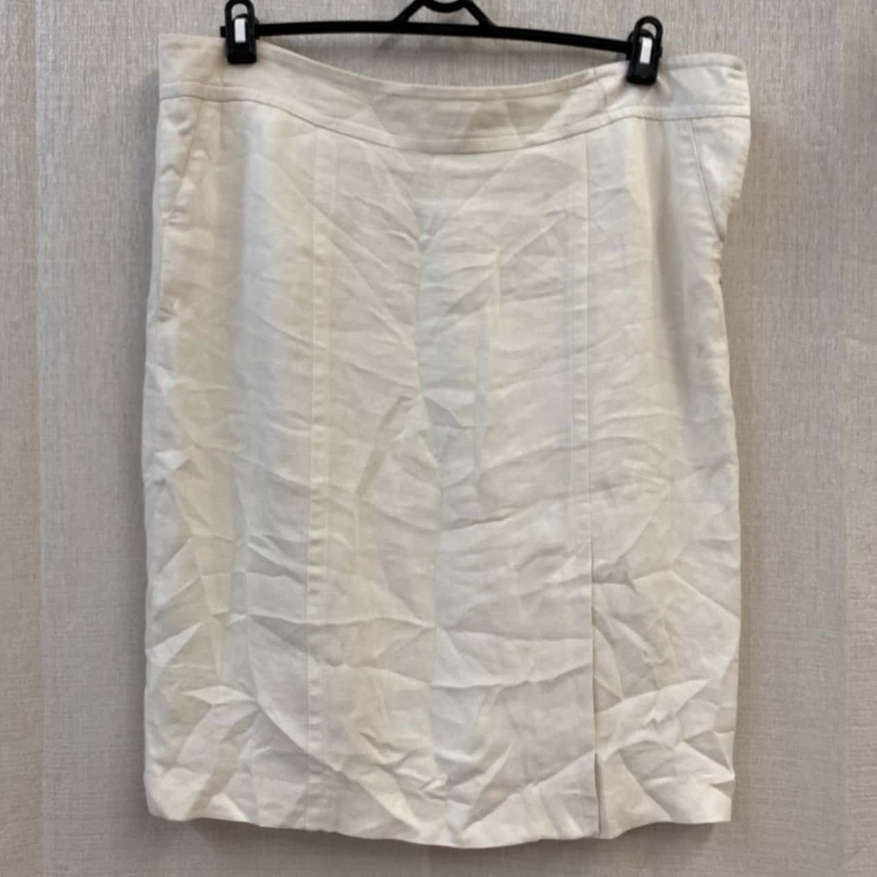 Max Mara Women's Size 14/16 Knee Length Off White (s)