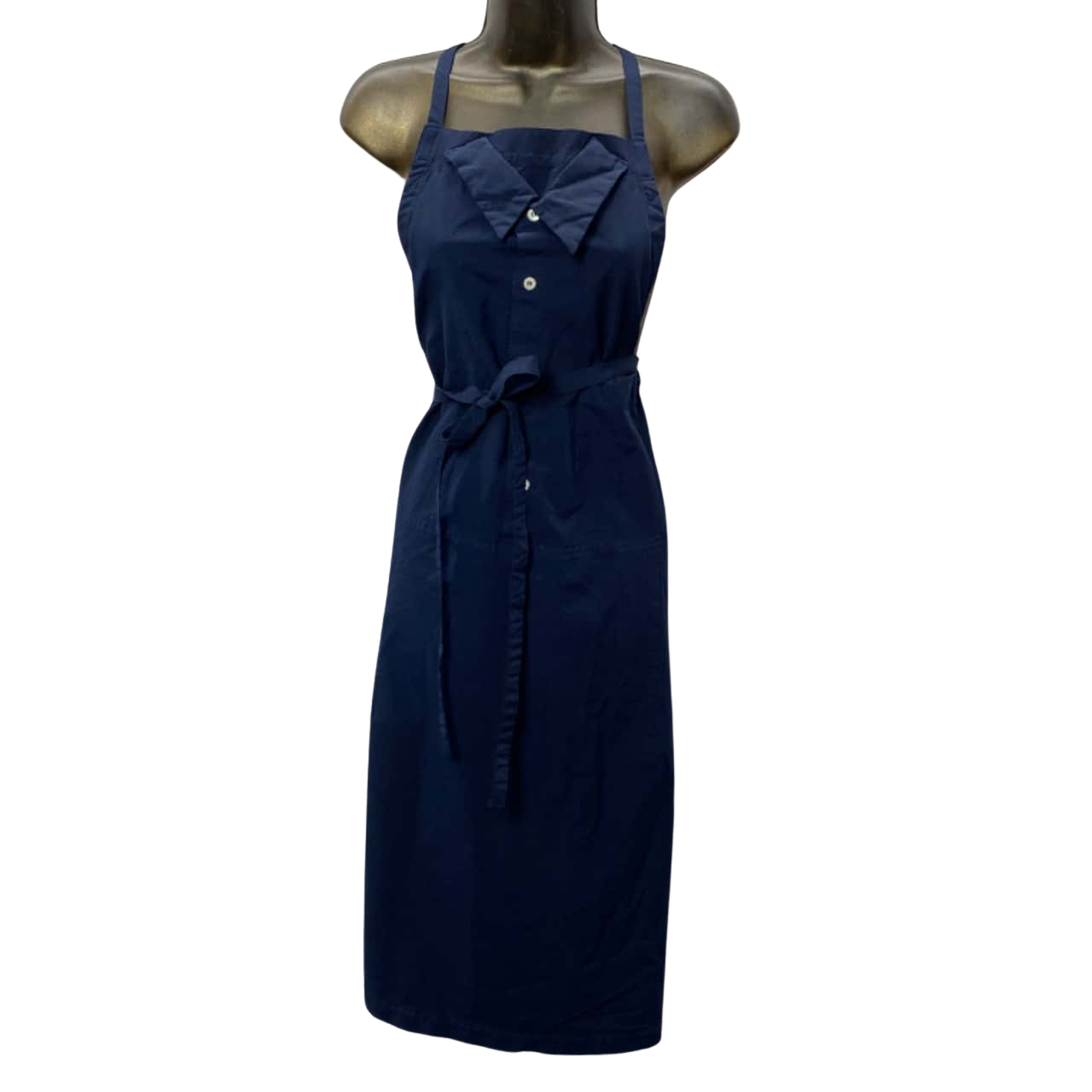 Comme des Garçons navy blue stretch apron dress (s)