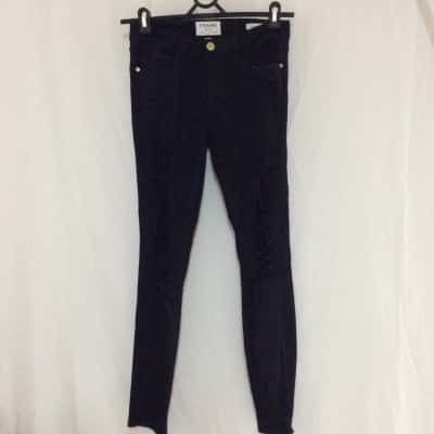 Frame Denim Womens  Size 24 Ripped Skinny Jeans Black  