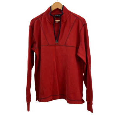 Rodd & Gunn - Mens Quarter Zip Jumper  (100% Cotton) - Size M - Red 
