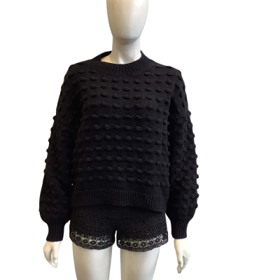 Decjuba Women's Size M/ L Pom Pom Knit Jumper Black  