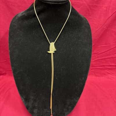  Women's Gold Tone Yacht Lariat Necklace 