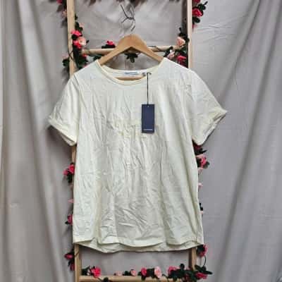 Womens Country Road Pastel Yellow Cotton Tshirt Size M BNWT