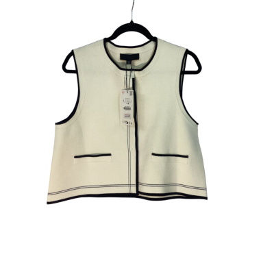 Zara - Cream Vest with Black Trim (Size L)