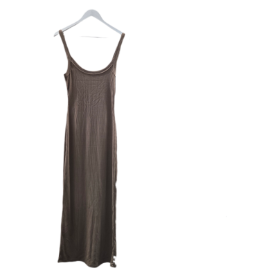 NWT Princess Polly Montwood Ribbed Maxi Dress Beige AU 10 / US 6