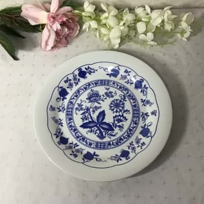 Staffordshire Tableware White / Blue Pattern Large Plate