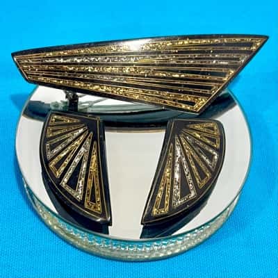 Vintage Art Deco Style Hair Clip  & Clip on Earrings