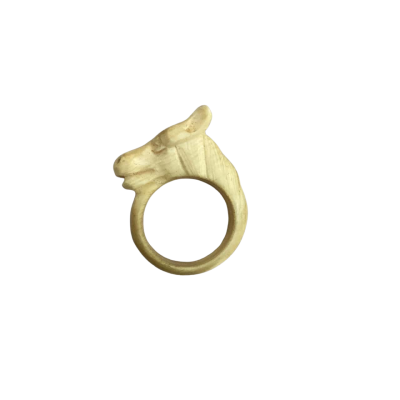 Vintage Womens Natural Carved Bone Ring
