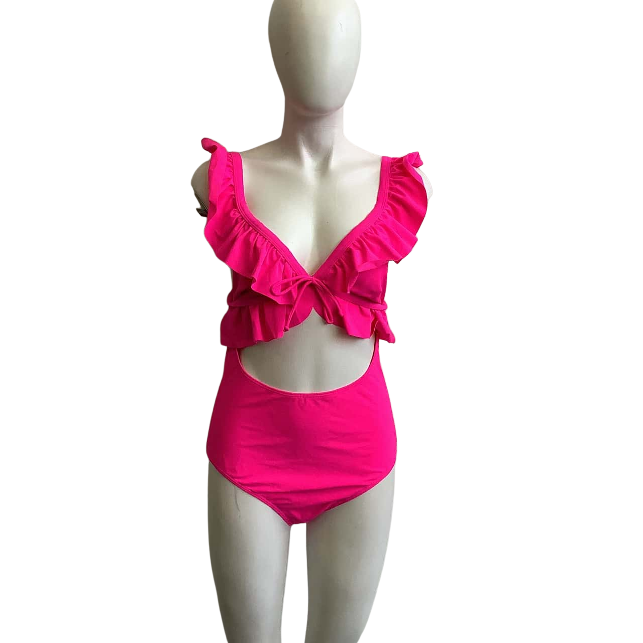 No Brand Women's Size XL One Piece Swimwear Hot Pink (s)