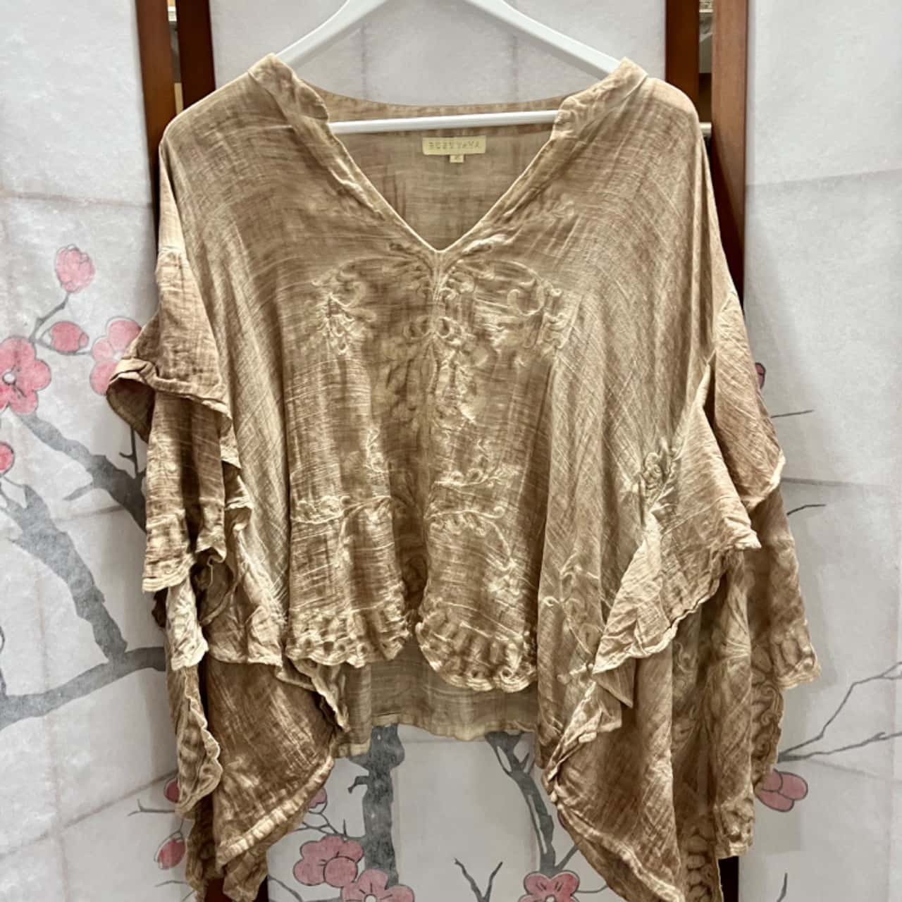 Ruby Yaya Ruby Yaya Beige Boho Top Size XS(s)