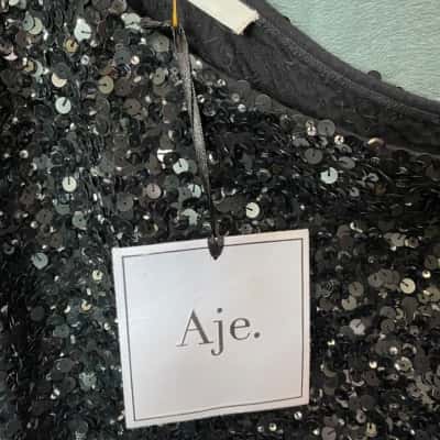 AJE Womens  Size 8 Black  Sequins Dress
