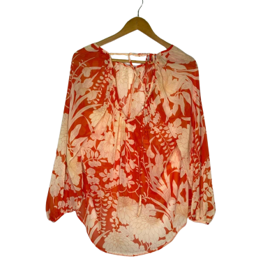 River Island Womens  Size 12 Long Sleeve Top Floral / Orange 