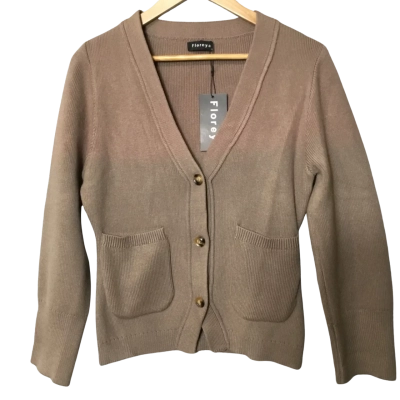 NWT Floreya Womens  Size M Button Up Cardigan Brown 
