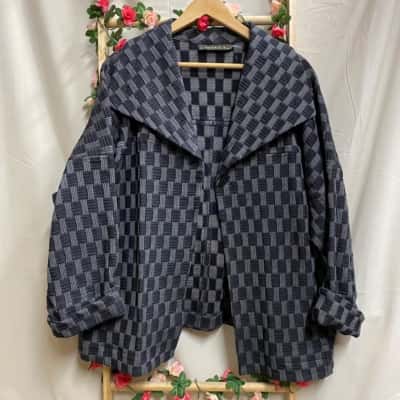 Womens Maggie T Checkered Coat Size 22 