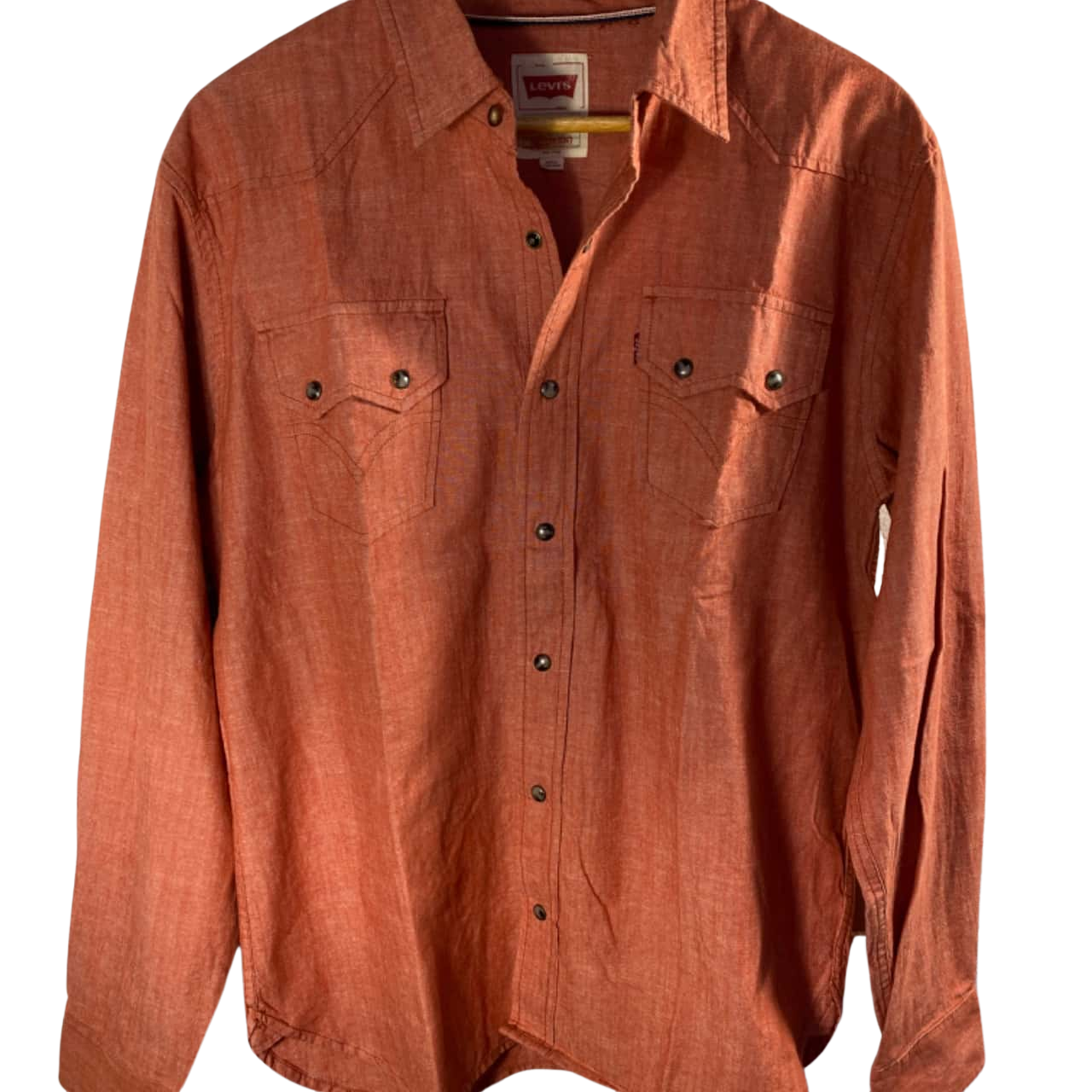Levis Mens Size L Long Sleeve Shirt Red s levis-mens-size-l-long-sleeve-shirt-red-s