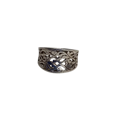  Womens Ring Sterling Silver Filigree (Stamped 925, Engraved)