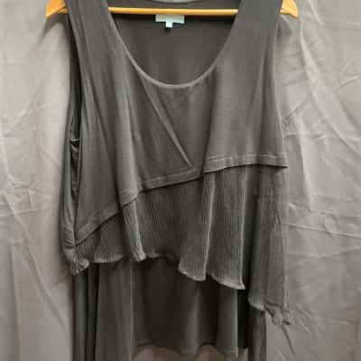 Blue Illusion Womens Size L Black Singlet Top