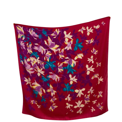 Womens Red Floral Scarf