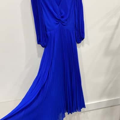 Forever New Womens  Size 8 Formal Dress / Pleated Dress Blue 